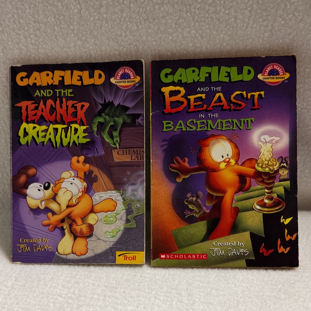 2 Garfield Books: Teacher Creature & Beast in the Basement